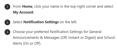 Click you name in top right corner and select my account. Select notifications settings on the left.
